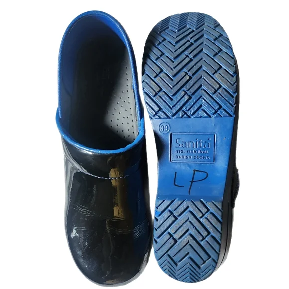 Sanita The Original Danish Clog, Black With Blue Details Professional Clogs - Picture 4 of 4